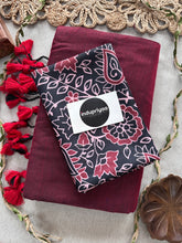 Marun Handloom Cotton Saree With Kalmkari Print Blouse